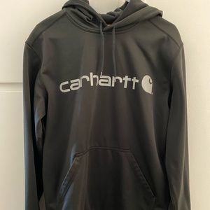 Carhartt Force Delmont Signature Graphic Hooded Sweatshirt in Black Heather